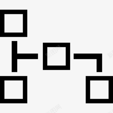 四个正方形勾勒出商业图形区块方案图标图标