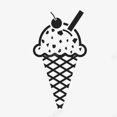 冰淇淋筒信号更多图标图标