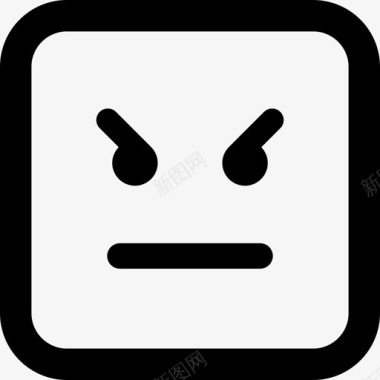 愤怒表情方块脸界面情绪方块图标图标