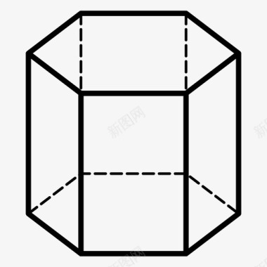 六角棱镜符号形状图标图标