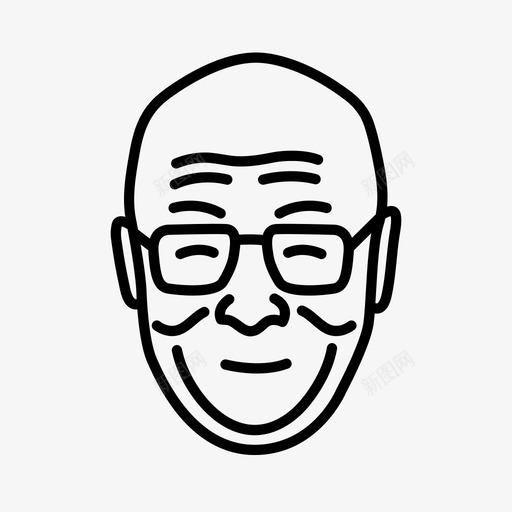 人物符号加号图标svg_新图网 https://ixintu.com 人物 加号 多重 头 符号 老人 脸 表示 达赖喇嘛 附加