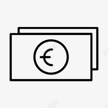 现金粗体欧元图标图标