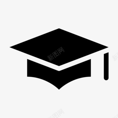 学术帽学生方块图标图标