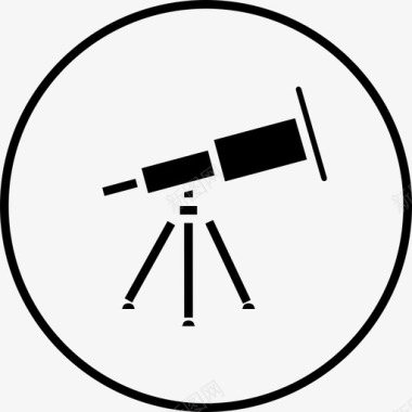 望远镜学校和教育圆立体卷1图标图标