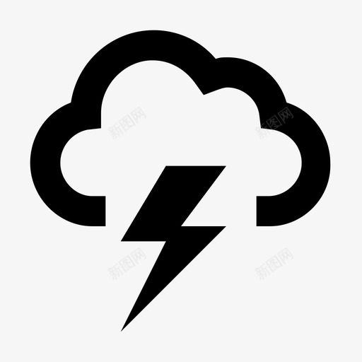 雷雨阵雨雨图标svg_新图网 https://ixintu.com 云 云数据技术材料设计图标 云雷 多云天气 恶劣天气 闪电 阵雨 雨 雷雨