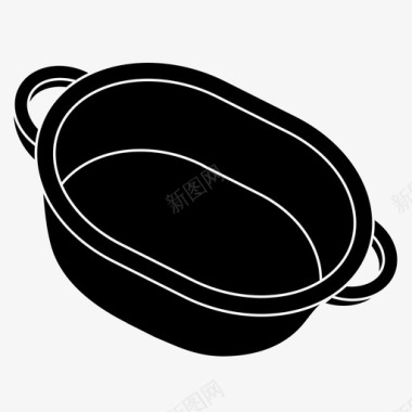 锅中等黑眼镜厨房图标图标
