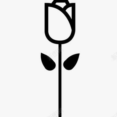 玫瑰芽花图标图标