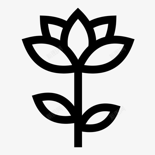 花粗体黄金图标svg_新图网 https://ixintu.com 不 出售 持有 植物 植物和花卉 粗体 自然 花 黄金