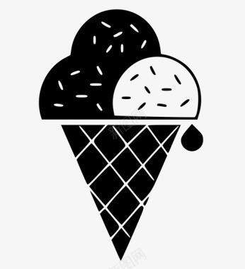冰淇淋甜点洒图标图标