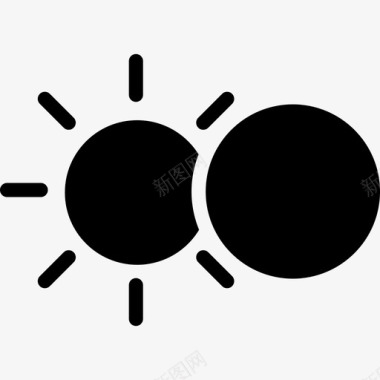 日食发生形状空间图标图标