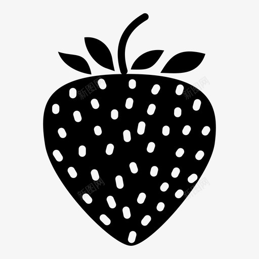 草莓成熟红色图标svg_新图网 https://ixintu.com 健康 多汁 成熟 水果 水果字形 甜味 红色 花园草莓 草莓 食品