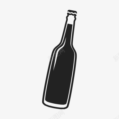 啤酒瓶满的饮用图标图标