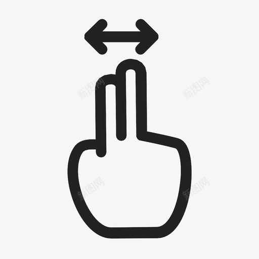 两个手指左右拖动图标svg_新图网 https://ixintu.com 两个手指左右拖动