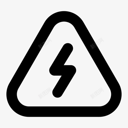 高压小心危险图标svg_新图网 https://ixintu.com 危险 小心 建筑标志粗体轮廓 死亡 电力 能源 警告 高压