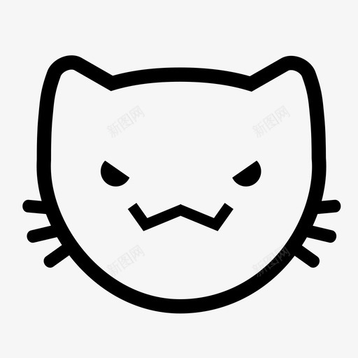 邪恶小猫笑脸不图标svg_新图网 https://ixintu.com 不 出售 动物 小猫表情符号 按住 猫 笑脸 粗体 表情符号 邪恶小猫 金色