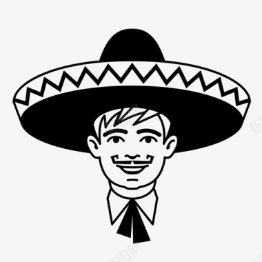 墨西哥人不胡子图标图标