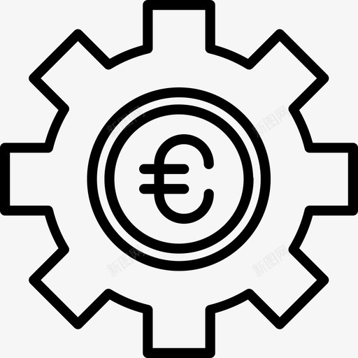 齿轮货币欧元图标svg_新图网 https://ixintu.com 欧元 牙齿 设置 货币 货币欧元 金融 齿轮