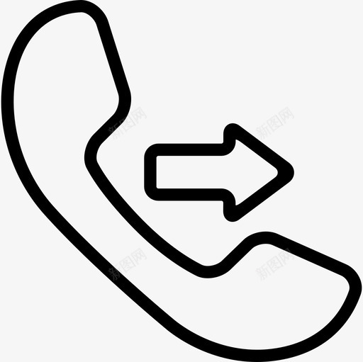 电话耳廓的呼叫符号箭头朝向并指向右侧接口图标svg_新图网 https://ixintu.com 接口 电话组 电话耳廓的呼叫符号 箭头朝向并指向右侧