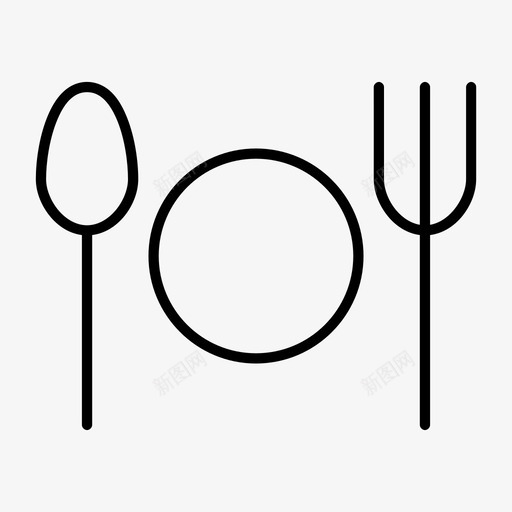盘子勺子碟子图标svg_新图网 https://ixintu.com 勺子 叉子 旅行薄 杯子 盘子 碗 碟子 餐具 餐厅