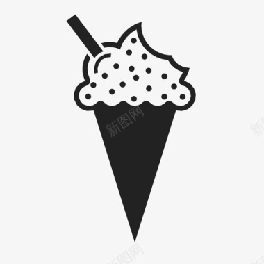 冰淇淋筒加上新鲜图标图标