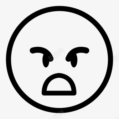 愤怒表情符号男人图标图标