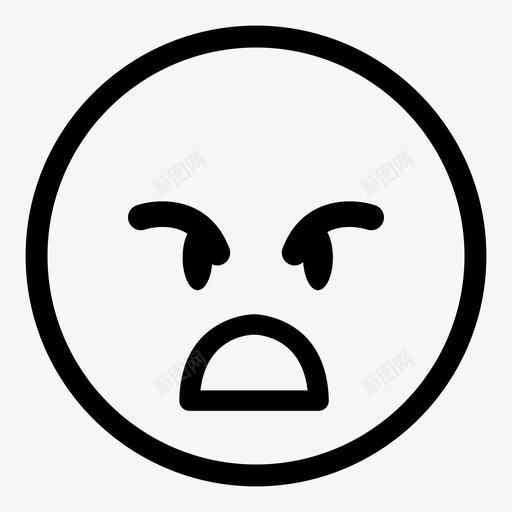 愤怒表情符号男人图标svg_新图网 https://ixintu.com 圆润 微笑 愤怒 男人 表情符号
