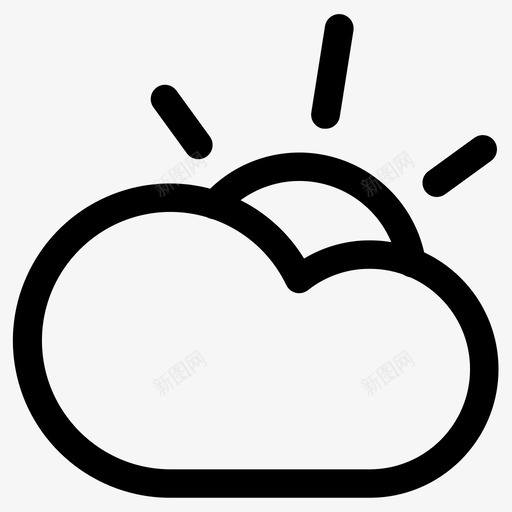部分多云部分云联合图标svg_新图网 https://ixintu.com 云 信号 减法 天气 指示 检查 联合 轮廓 部分云 部分多云 阳光