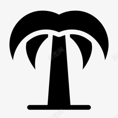 棕榈树高大夏季图标图标