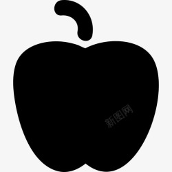 三叶草尖的图标苹果黑色的形状食物尖图标高清图片