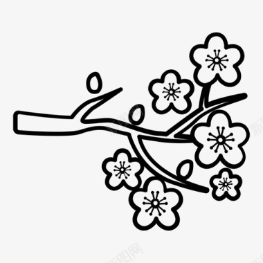 樱花亚洲枝图标图标