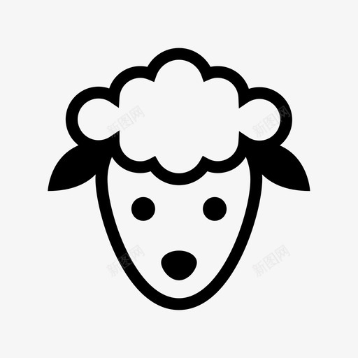 绵羊羔羊粘液图标svg_新图网 https://ixintu.com 农场动物 动物和鸟类线图标 母羊 沿着 派 清洁 烘干 粘液 绵羊 羔羊