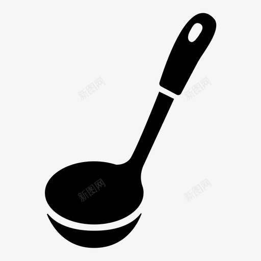 勺汤上菜图标svg_新图网 https://ixintu.com 上菜 勺 厨房 厨房用具 工具 晚餐 汤 食物准备 餐具 饭