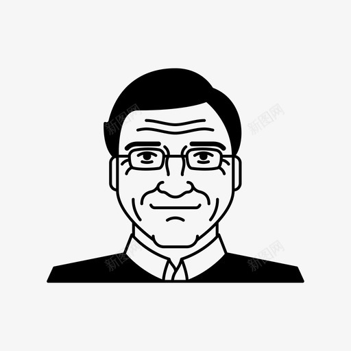 比尔盖茨商人头发图标svg_新图网 https://ixintu.com windows 商人 头发 微软 比尔盖茨 男人 盖茨 面孔