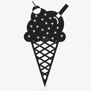 冰淇淋筒夏季洒图标图标