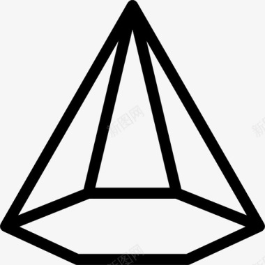 五角锥神龛形状图标图标