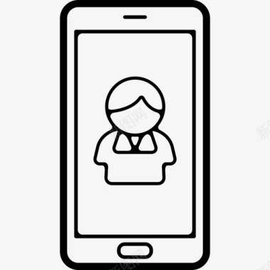 手机屏幕界面手机套上的用户或联系人符号图标图标