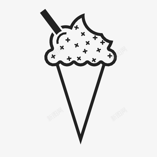 冰淇淋筒信号标记图标svg_新图网 https://ixintu.com 信号 冰淇淋筒 冷藏 删除 夏季 指示 标记 检查 甜点 食物