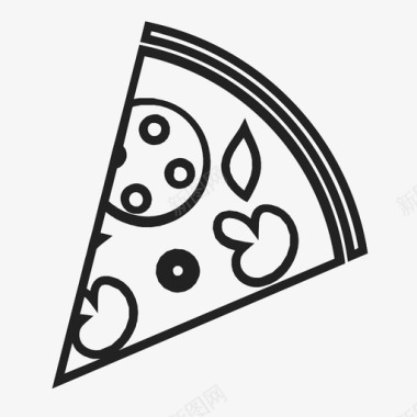 披萨片蔬菜浇头图标图标
