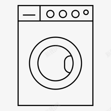 洗衣机磨砂机发电图标图标