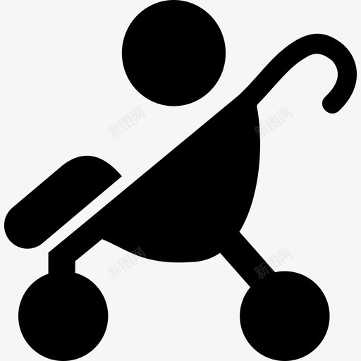 婴儿车侧视轮廓人物家庭图标svg_新图网 https://ixintu.com 人物 婴儿车侧视轮廓 家庭图标