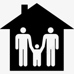 一个男人在运动两个男人和一个儿子在一所房子里人们家庭偶像图标高清图片