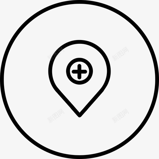 添加位置标记地图图标svg_新图网 https://ixintu.com 位置和固定圆线 地图 增加 导航 标记 添加位置 计数 计算 转换