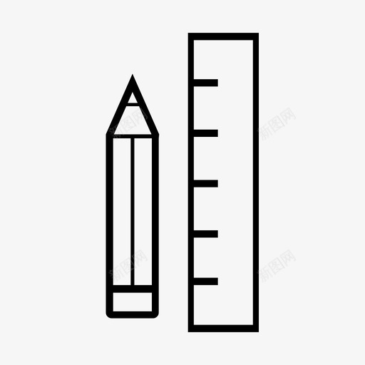 铅笔尺素描认真图标svg_新图网 https://ixintu.com 分析 图纸 文件 查看 素描 认真 资料 铅笔尺