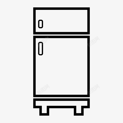 冰箱储存保存图标svg_新图网 https://ixintu.com 保存 储存 冰箱 双门 多个 指示 新鲜 橱柜 附加 食品