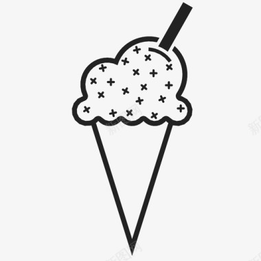 冰淇淋筒标志新的图标图标