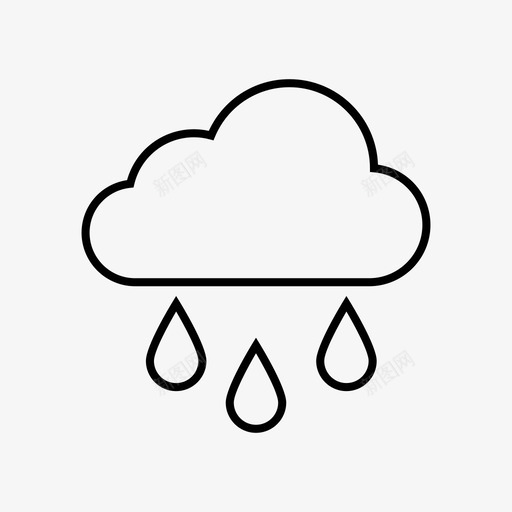 雨云顶部的水天气图标svg_新图网 https://ixintu.com 云 基本 多云 天气 天空 雨云 顶部的水 预报