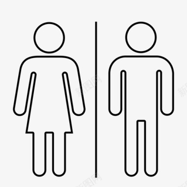 卫生间男女通用人图标图标
