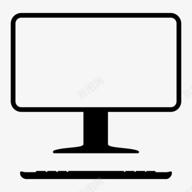 桌面屏幕和键盘计算机图标图标