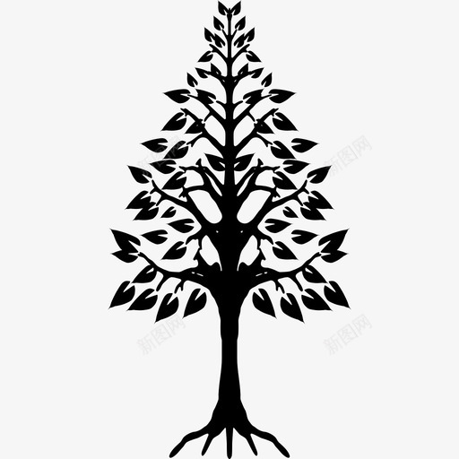 树三角形形状与根自然树图标svg_新图网 https://ixintu.com 树三角形形状与根 树图标 自然