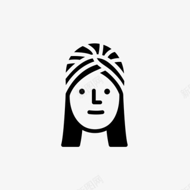 头巾妇女面纱图标图标